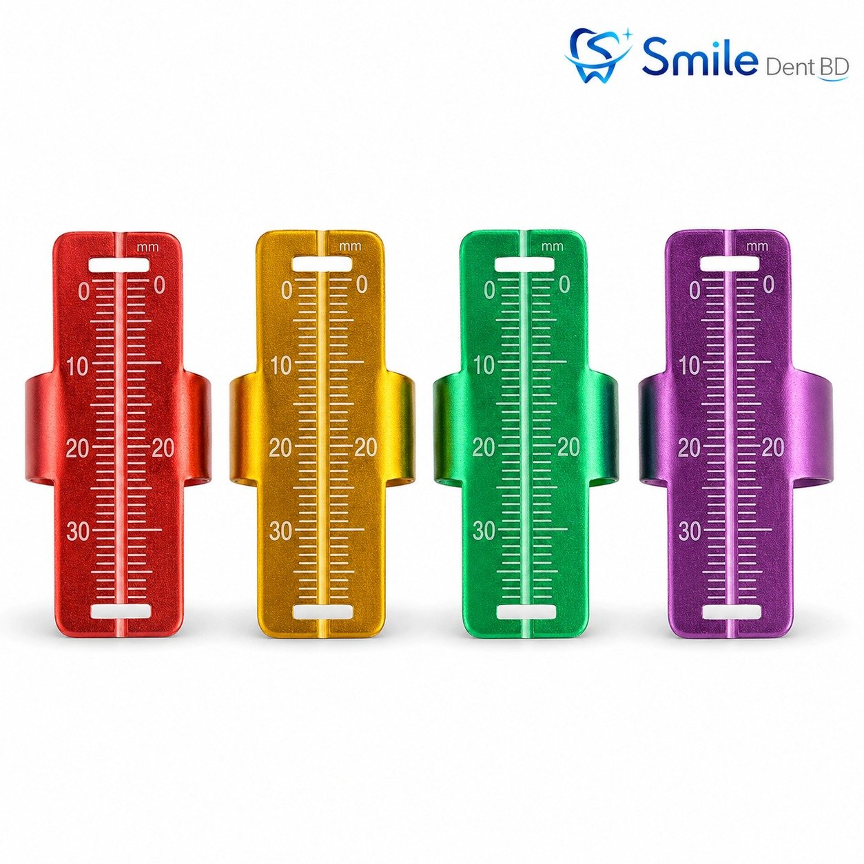 Colour stainless-steel endodontic finger ruler measuring scale Colour stainless-steel endodontic finger ruler measuring scale