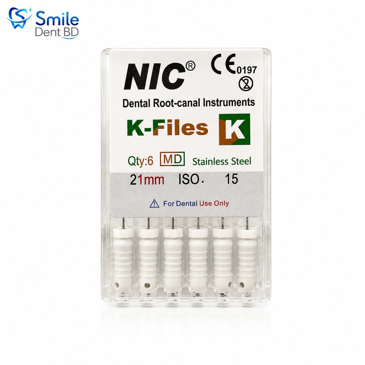 NIC manual endodontic stainless steel K-Files in clear package NIC manual endodontic stainless steel K-Files in clear package