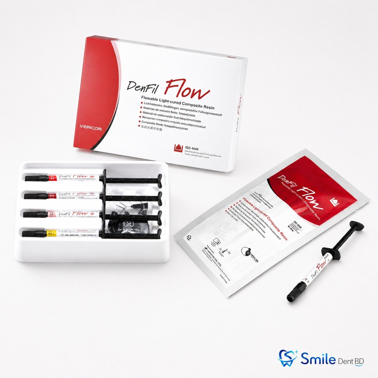 DenFil Flow dental composite for Class III IV and V restorations