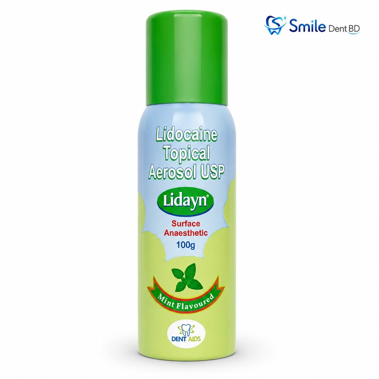 Lidayn lidocaine topical aerosol USP mint-flavoured 100g bottle Lidayn lidocaine topical aerosol USP mint-flavoured 100g bottle