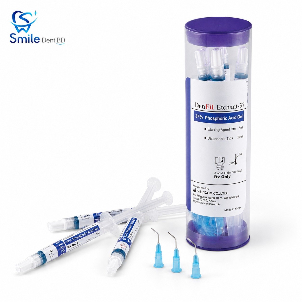 VERICOM DenFil Etchant-37 37% phosphoric acid dental etching gel