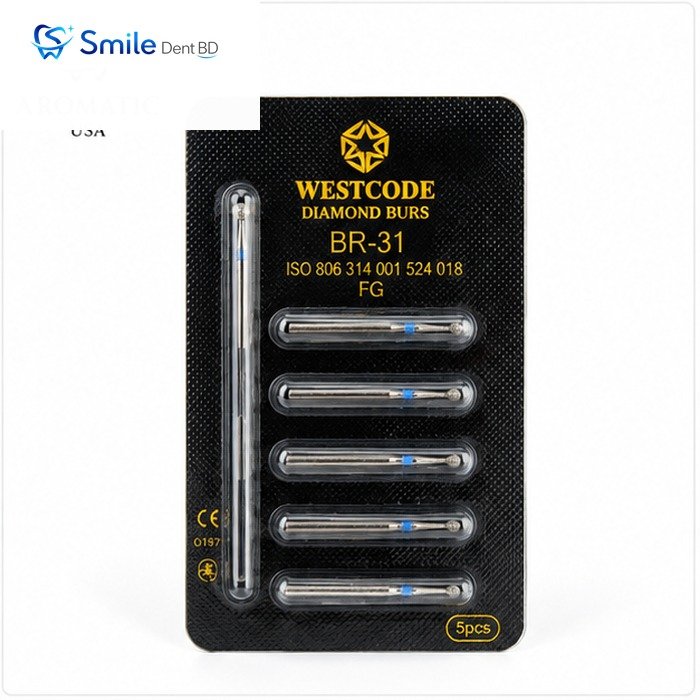 Westcode BR-31 round diamond bur 5 pieces